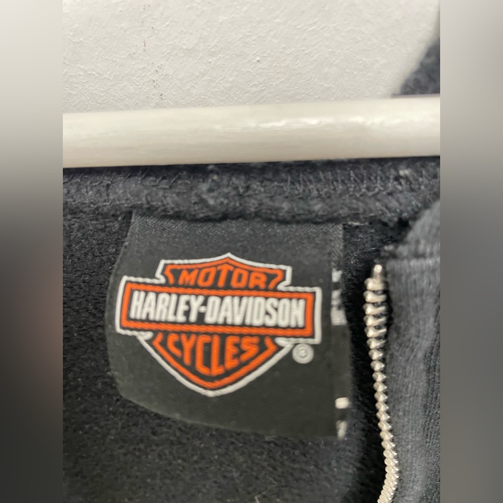 Harley-Davidson Black  Zip-Up Sweatshirt Size 3XL Run Small - Picture 2 of 5